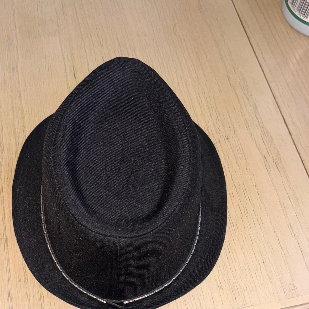 Black Fedora Hat with Studded Band - Picture 9 of 9